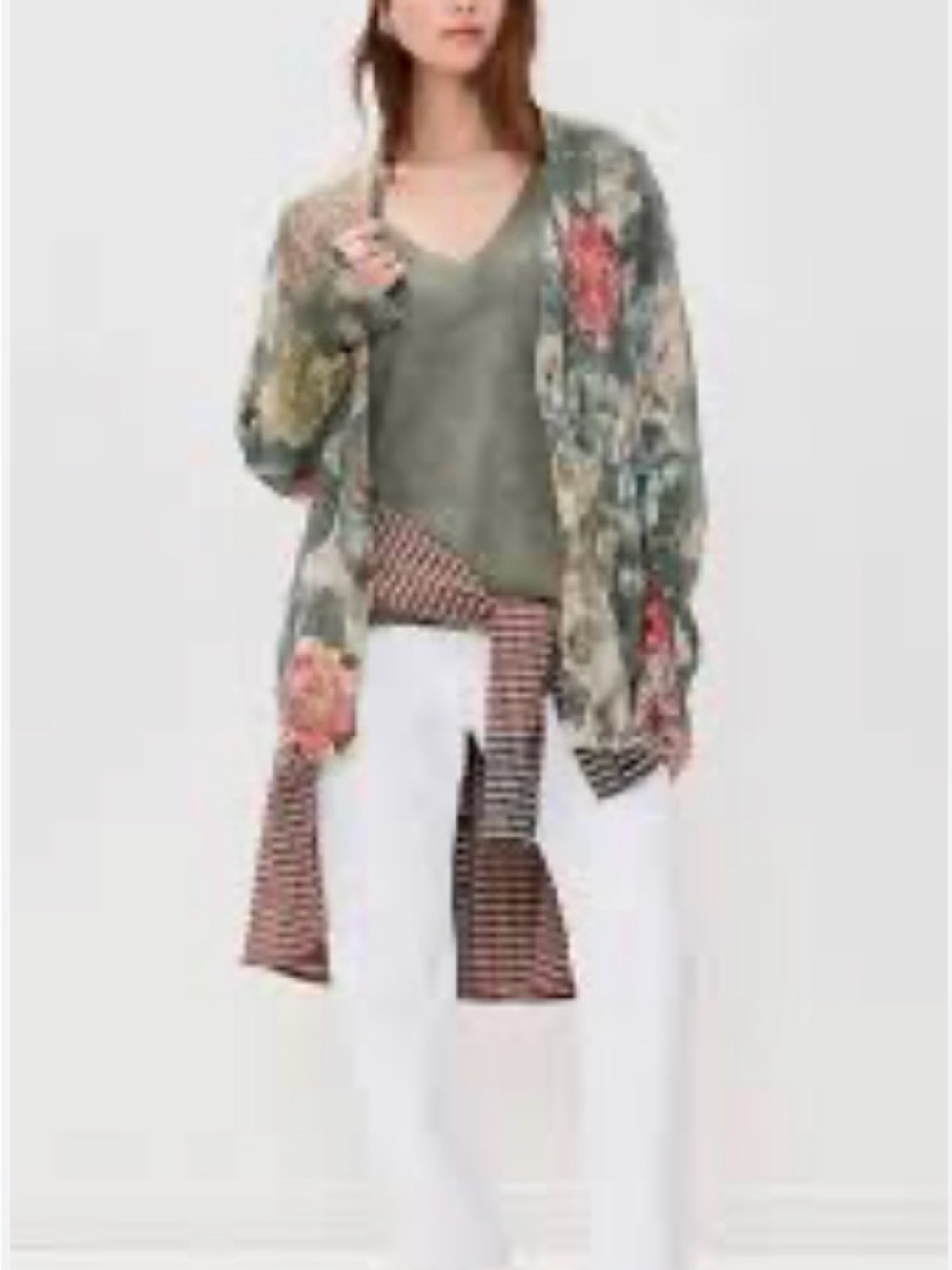 R13 NWT Camo Rose Boyfriend Cardigan, Size Large - Picture 5 of 7